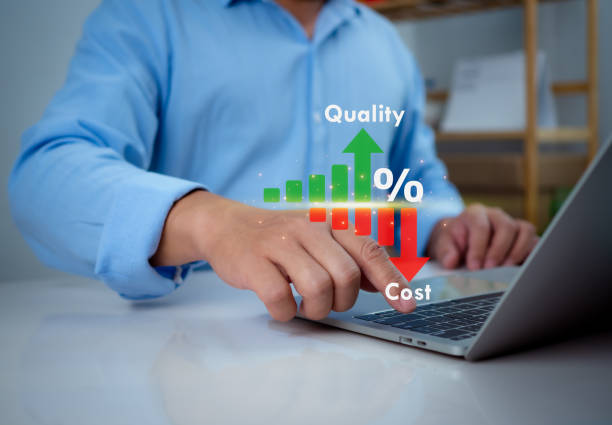 istock Businessman touching showing a quality control growth graph and cost reduction, Cost and quality control, Effective business, business strategy and project management concept. 2176427275
