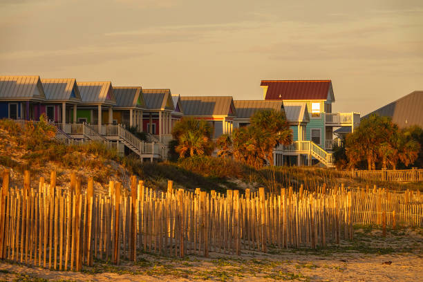 istock Beach scene on St. George Island, Florida, at sunset in October 2176428465
