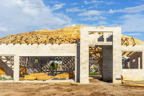 istock Concrete shell of a single-family house under construction 2176428529
