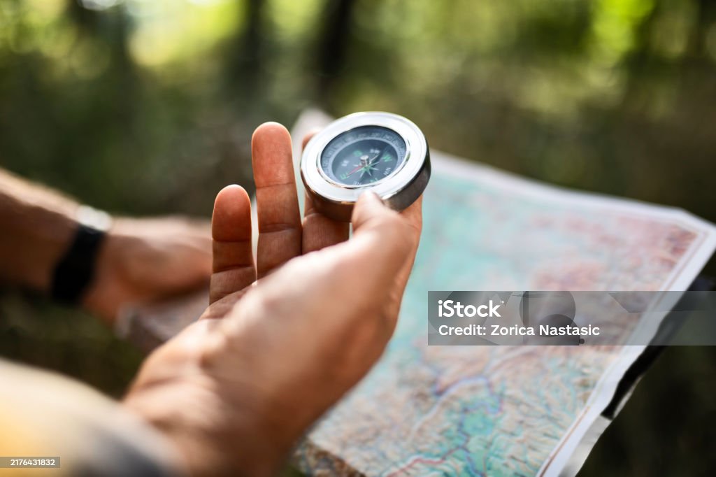 Compass Path Image Finding His Path Stock Photo - Download Image Now - Navigational ...