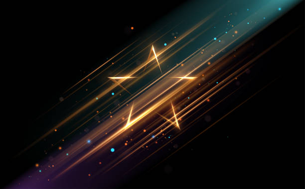 stockillustraties, clipart, cartoons en iconen met star shape with motion light effect - beroemdheden