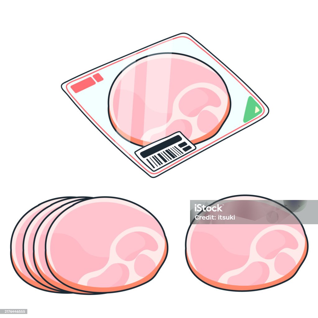 Ham Animations Packaged Ham Illustration Set Stock Illustration - Download Image Now ...