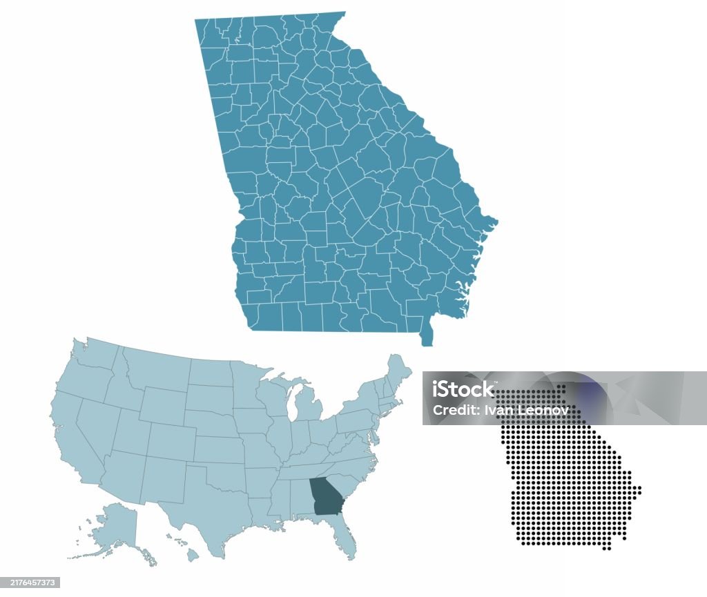 Simple Georgia State Map Georgia State Map Stock Illustration - Download Image Now - Abstract ...