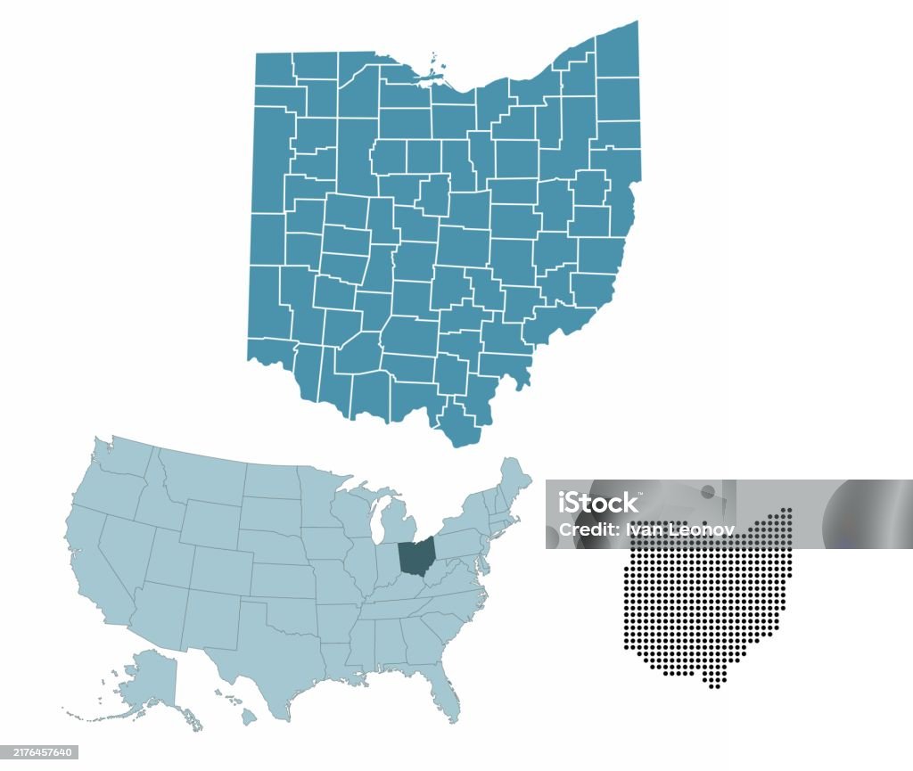 Ohio Map. Simple Ohio State Map Stock Illustration - Download Image Now - Abstract ...