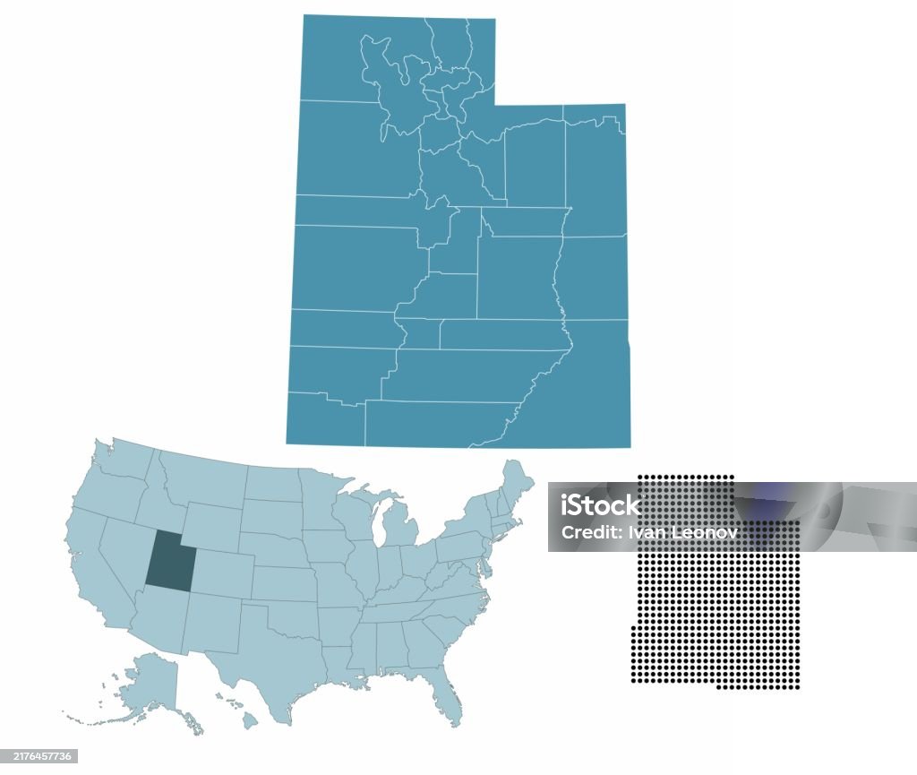 Utah Dimensions Utah State Map Stock Illustration - Download Image Now - Abstract ...