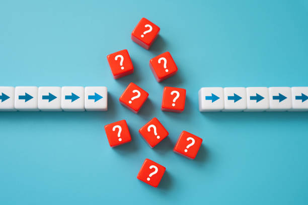 istock The path is interrupted by uncertainty. Uncertainty, threat and danger. Resolve the problem before continuing your journey. Bring a gap. 2176459835