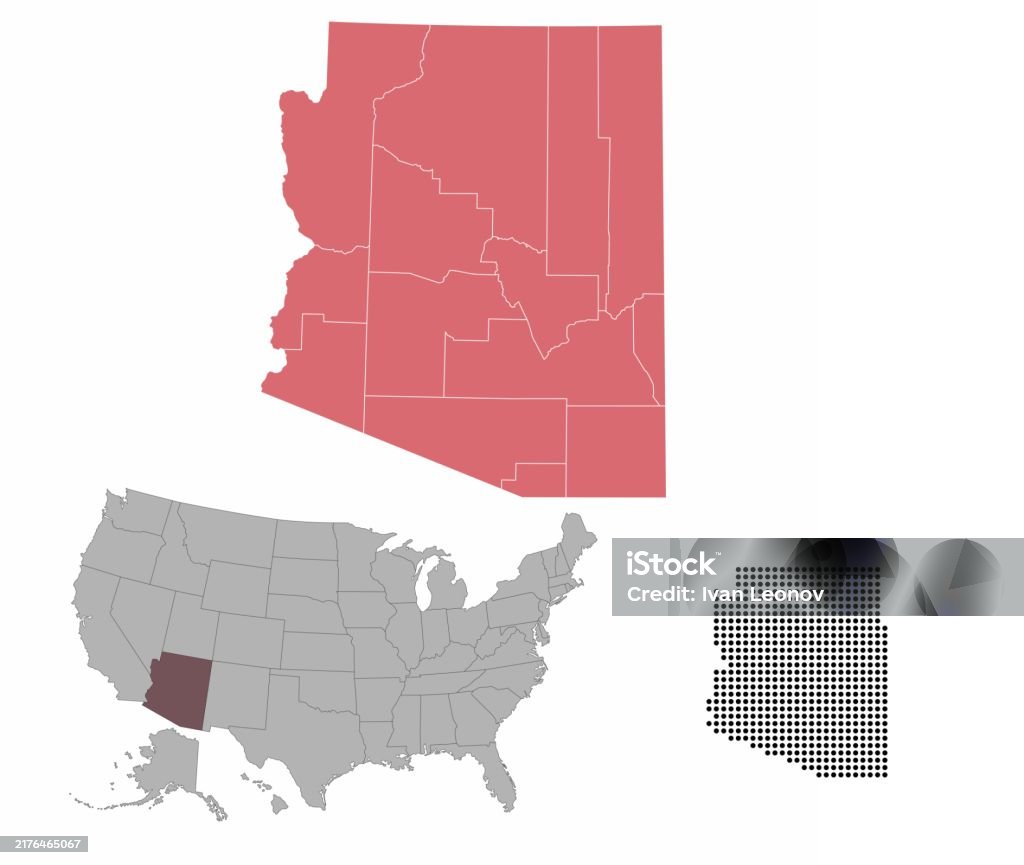 Arizona Mapbasic Arizona State Map Stock Illustration - Download Image Now - Abstract ...