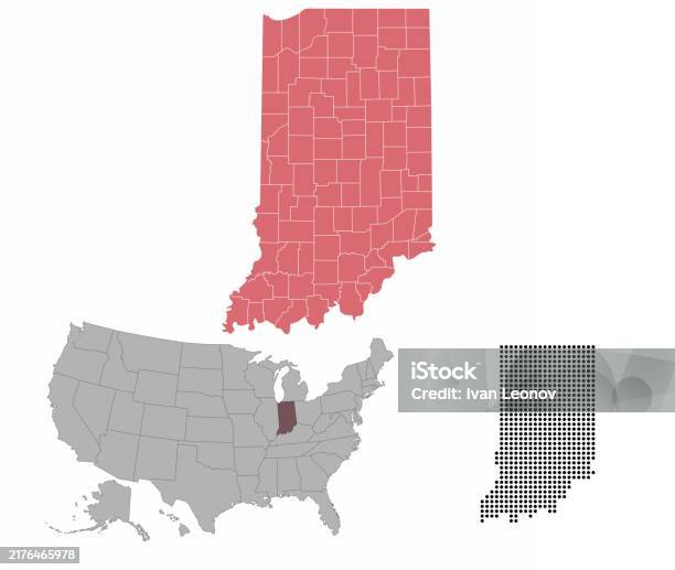 Taraho Indiana State Indiana State Map Stock Illustration - Download Image Now - Abstract ...