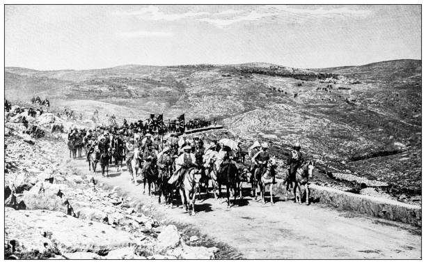 istock Antique image: Emperor Wilhelm II visiting holy land, road to Jerusalem 2176466218