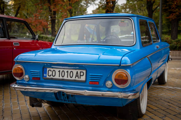 Sofia, Bulgaria - September 15, 2024: Old vintage car parade at Autumn Retro Parade in Sofia, Bulgaria, Zaporozhets ZAZ 968