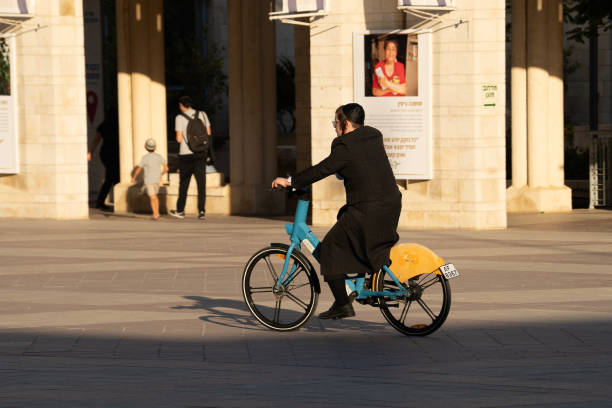 Jerusalem Israel April 16, 2018 Closeup of bicycle in the street of the old city of Jerusalem on afternoon