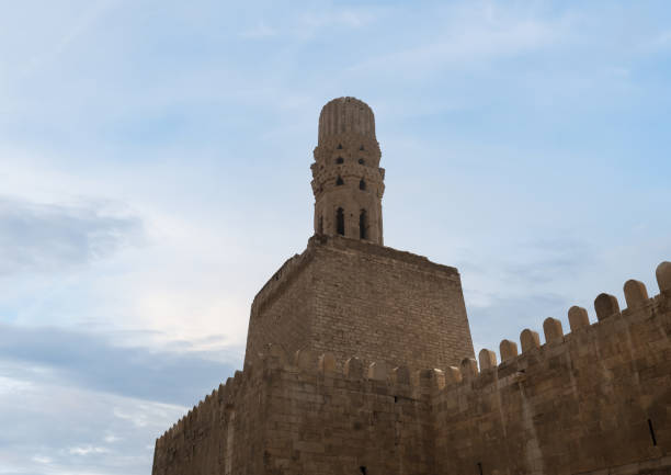 istock the Al-Hakim Mosque in Cairo, Egypt. with its unique minaret. 2176467934