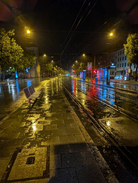 istock Wet streets in the dark 2176479002