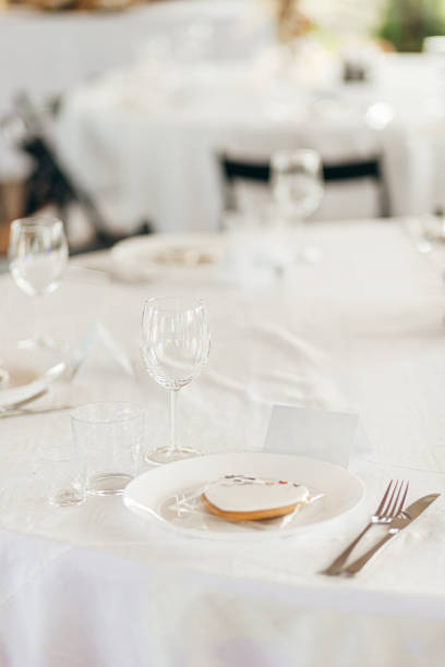 Detail of a wedding dinner setting