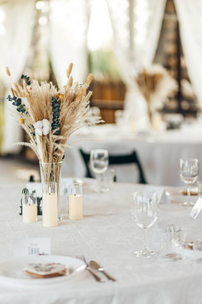 istock Detail of a wedding dinner setting, summer event 2176479939