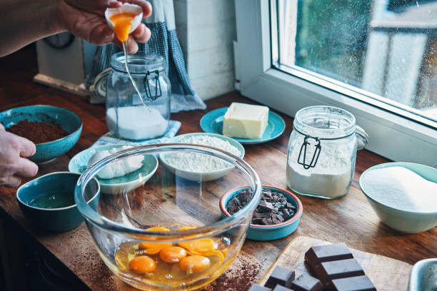 Preparing Chocolate Brownie in Domestic Kitchen