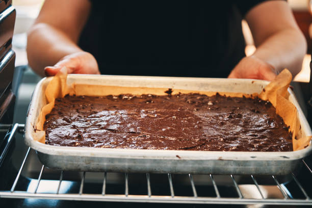 Preparing Chocolate Brownie in Domestic Kitchen