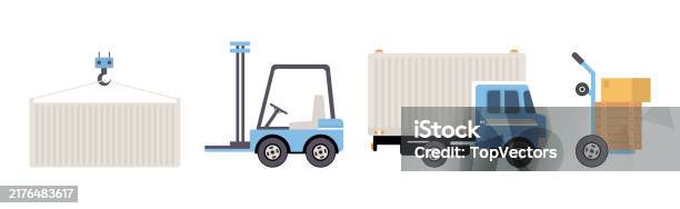 Amso Vector Order Delivery And Logistics With Parcel And Transport Vector Set Stock ...