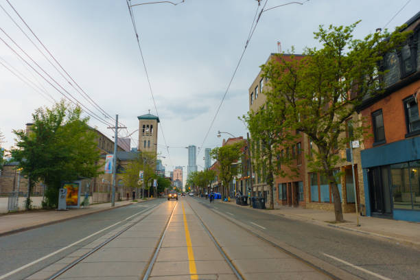 istock Lightrail in Toronto on the street level 2176486527