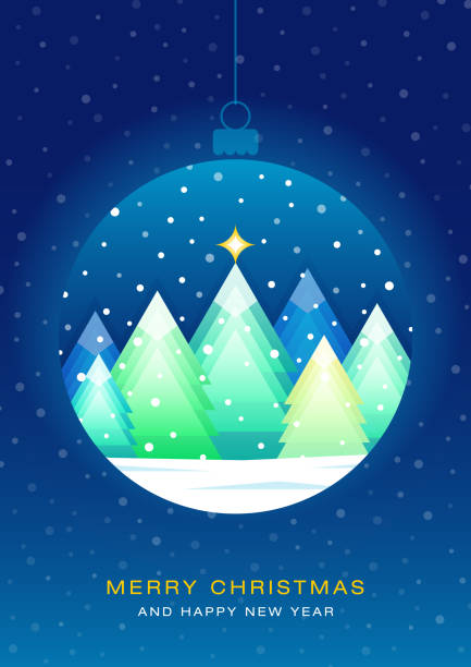 istock Geometric Christmas and New Year Greeting Card Design 2176486608