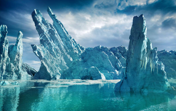 istock Iceberg floating in ocean illustration 2176490489