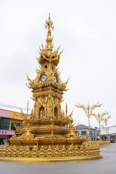 istock Golden old clock tower located in Chiang Rai, Thailand. 2176491931