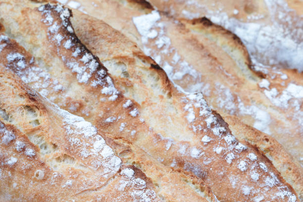 Fresh fragrant bread on the table. Food concept