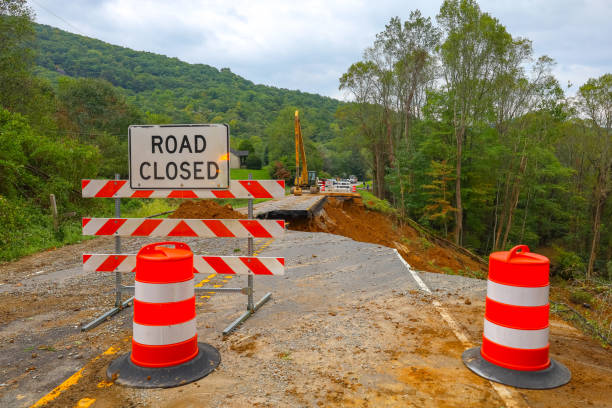 Landslide on US21 in Grayson County from Hurricane Helene