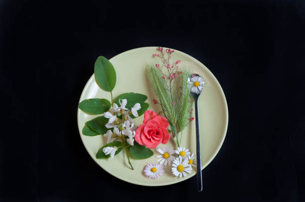 Wedding flowers - tables set for fine dining