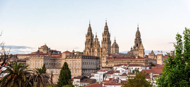 istock Sunset over Santiago de Compostela seen from the famous cathedral viewpoint in the Alameda park, Galicia 2176517536