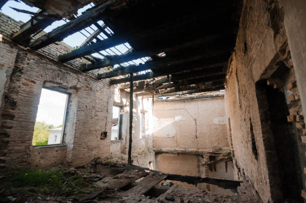 istock A Haunting Reflection of Time: The Decaying Charm of an Abandoned Structure 2176520744