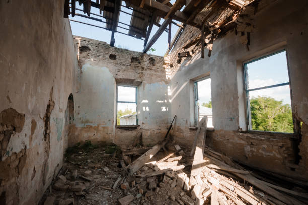 istock A Sunlit Abandoned Interior of a Weathered Ruin Embraced by Nature 2176520812