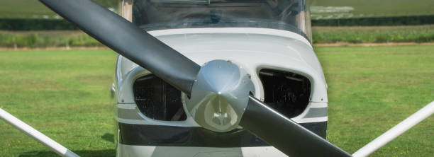 istock Part of a black propeller. White light aircraf. Screws, texture, surface, close-up. 2176545110
