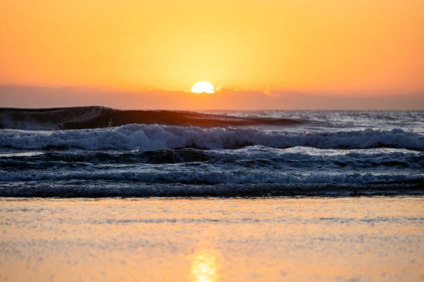 Sunrise over ocean, background with copy space, Queensland, full frame horizontall composition