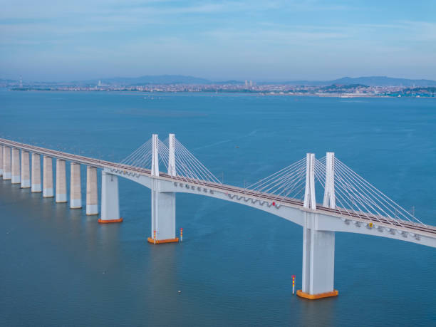 istock Cross sea railway bridge 2176549591