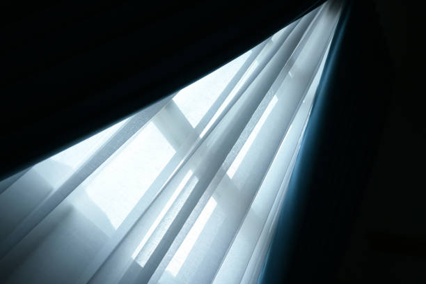 istock black and white curtain on the window in home, interior design 2176555192
