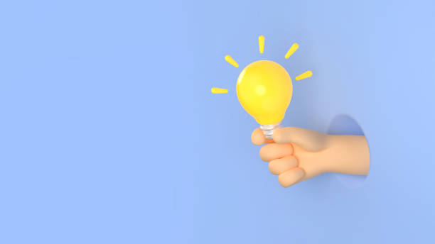 istock A hand holding a light bulb coming out from a hole in the wall, innovative idea concept, business finance growth idea concept, 3D rendering 2176556721