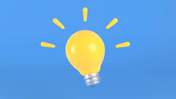 istock a light bulb on a blue background, innovative idea concept, brainstorming concept, 3d render 2176556907