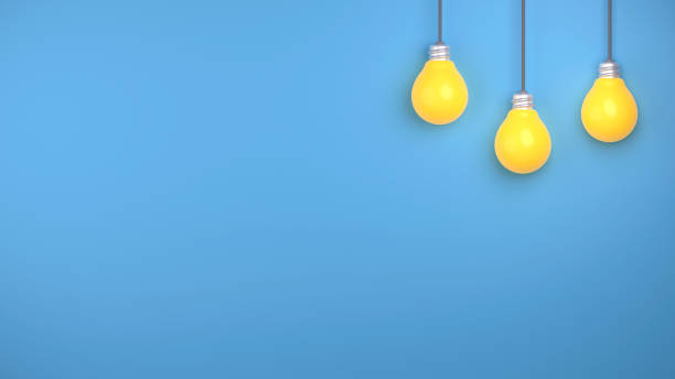 istock three yellow light bulbs on blue background, innovative idea concept, brainstorming concept, 3d render 2176557091