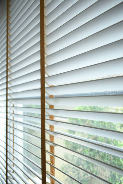 istock white window blinds in home, object for decorate interior of house 2176563644