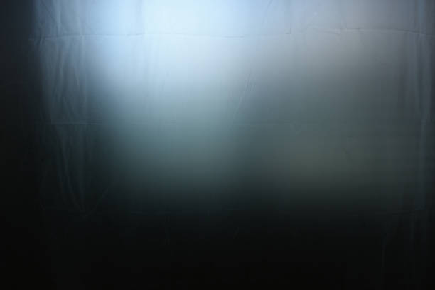 istock white plastic curtain texture in bathroom, scary scene 2176563662