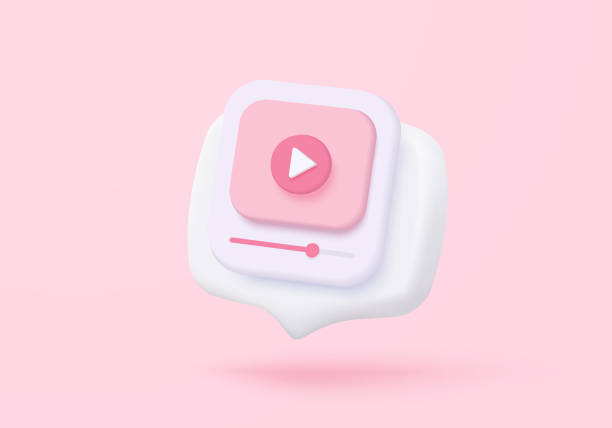 istock 3D live stream icon on social media browser, emotion in cinema frame. Social media playing video promote the idea of passive revenue generation. 3D live entertainment icon vector render illustration 2176568056