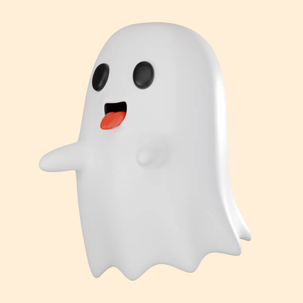 istock Ghost 3D Illustration, Halloween Character Render for Spooky Themes 2176572478
