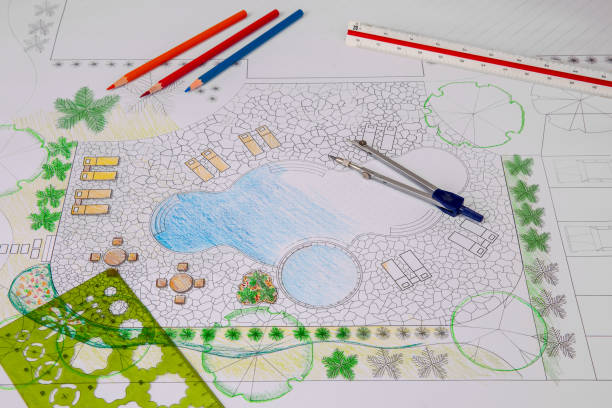 istock Garden design courses student is learning fundamentals garden design and planning. 2176576600
