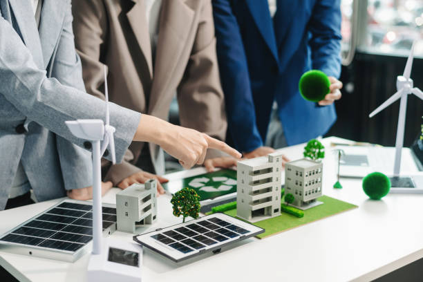 istock Business team people planning hand using laptop for working technology and business Net zero and carbon neutral concept.NET ZERO icons 2176578942