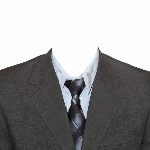 istock Jacket with a light shirt and a gray tie on a white background. 2176582098