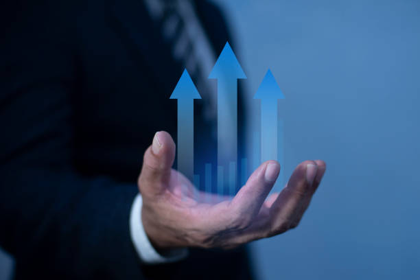 istock Businessman hand show plan growth business graph financial chart on improvement. Successful business and growth strategy concept. 2176583033