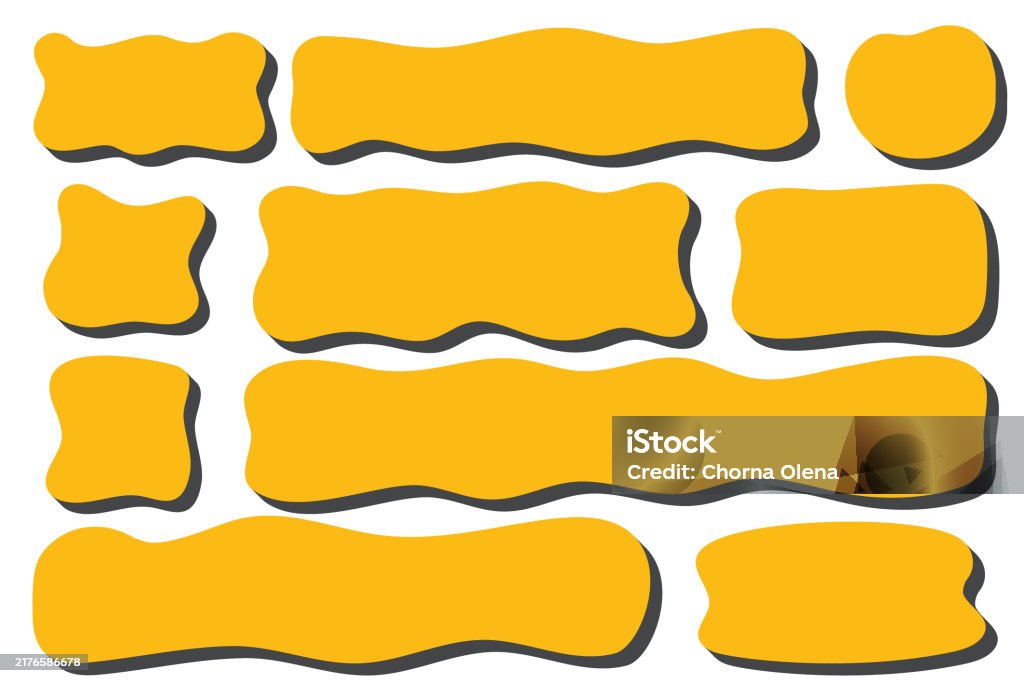 Rectangular Blob Shape Rectangle Shapes Organic Textbox Frame With Shadow Vector Square Hand ...