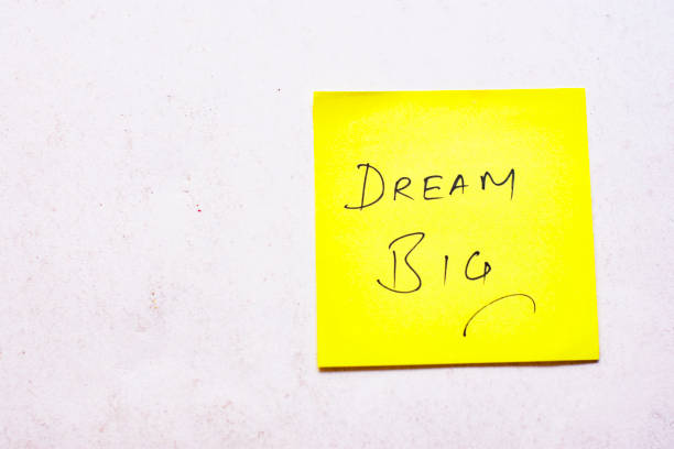 istock Handwritten Dream Big on Sticky Note on White Background 2176587409