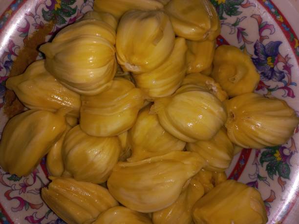 istock Fresh cleaned jackfruit flesh on a dish 2176595171